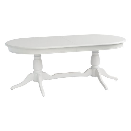 Стол раздвижной овальный деревянный белый классический (арт 7017) Фото 1