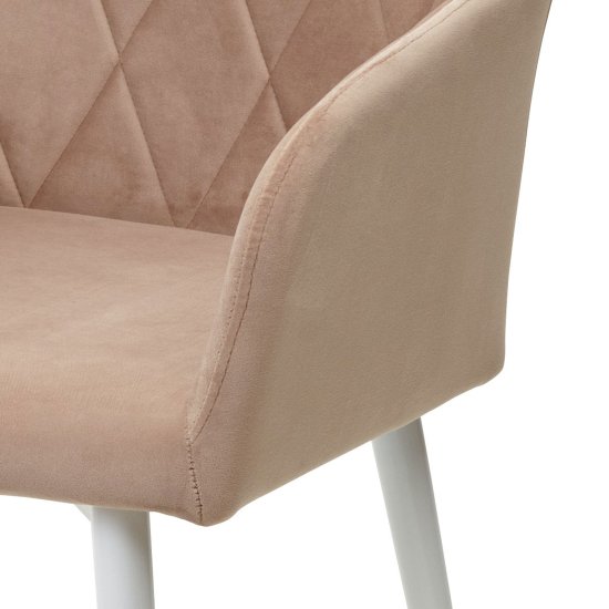 Стул-кресло с мягким сидением бежевый велюровый (арт 11543) Фото 4
