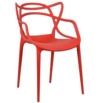 Стул красный из пластика современный (арт 2359) - Фото 2