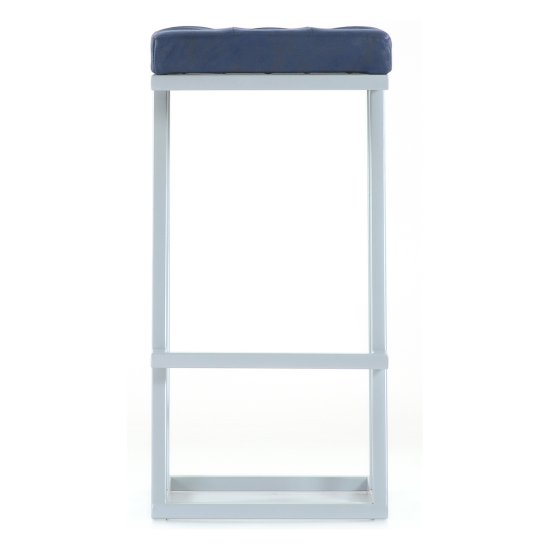 Табурет дизайнерский на металлокаркасе мягкий синий лофт (арт 11474) Фото 2