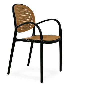 Стул для кухни с подлокотниками черный современный (арт 31300) - Фото 2