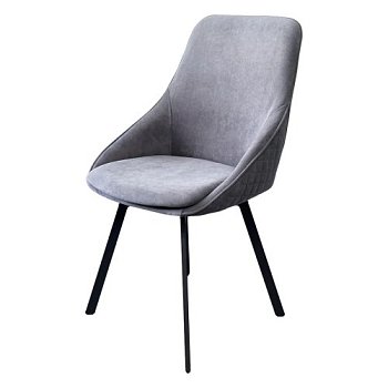 Стул на металлокаркасе мягкий серый из велюра (арт 30755) - Фото 2