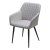 Стул-кресло на металлокаркасе мягкий серый велюровый (арт 33450)