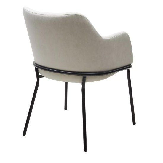 Стул металлический мягкий с подлокотниками слоновая кость (арт 33610) Фото 3