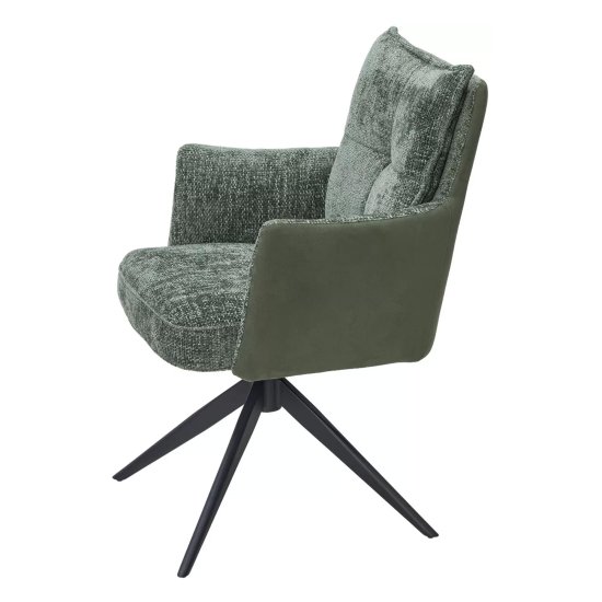 Полукресло металлическое мягкое с подлокотниками зеленое (арт 33922) Фото 3