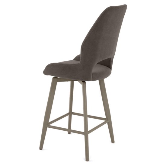 Стул полубарный на металлокаркасе мягкий из велюра (арт 35537) Фото 2