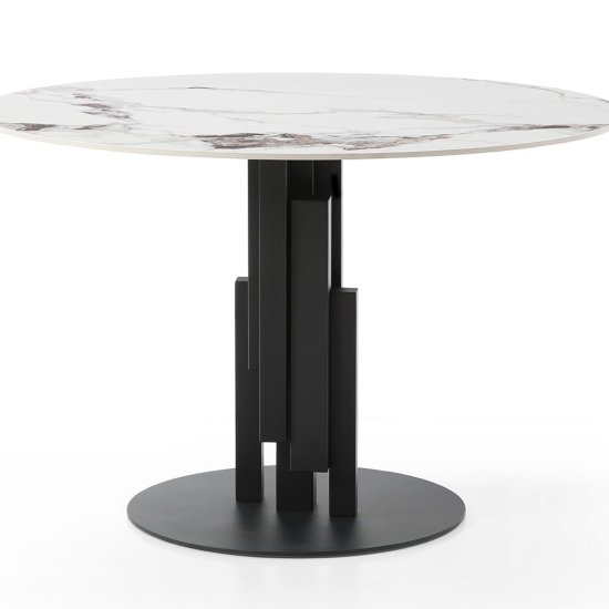Стол дизайнерский круглый из керамогранита под камень (арт 31477) Фото 1